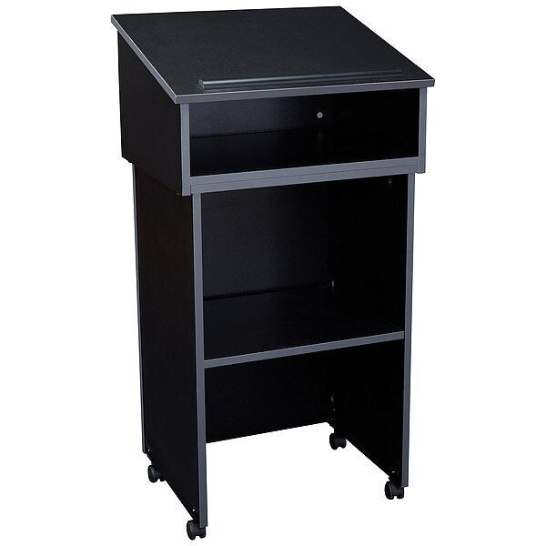 Tabletop Lectern with AV Cart/Lectern Base, Black