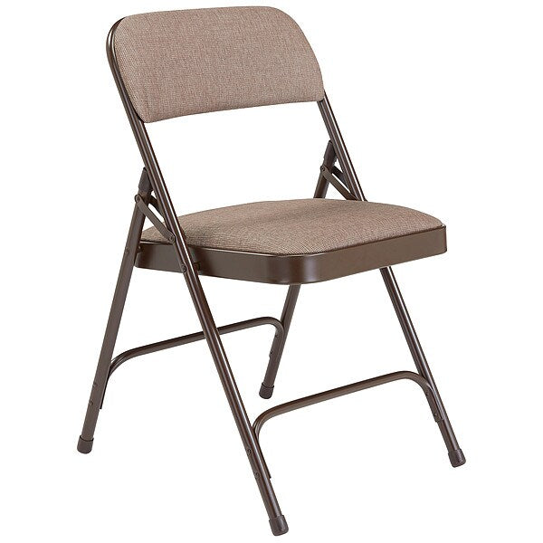 Folding Chair, Fabric, 29-1/2inH, Brown, PK4