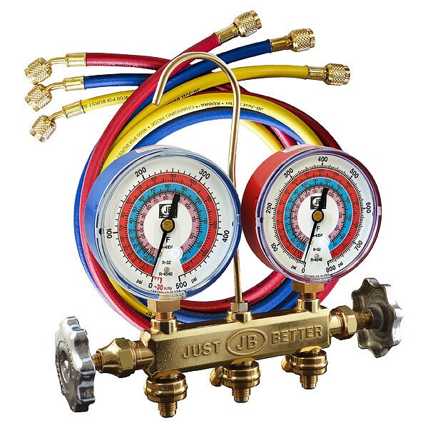 Manifold with Hose Set - 2 Valve, Brass