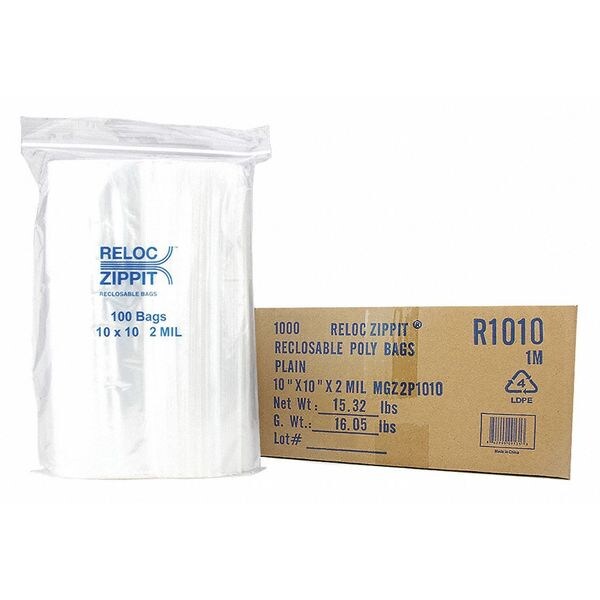 Reclosable Poly Bag 2-MIL, 10