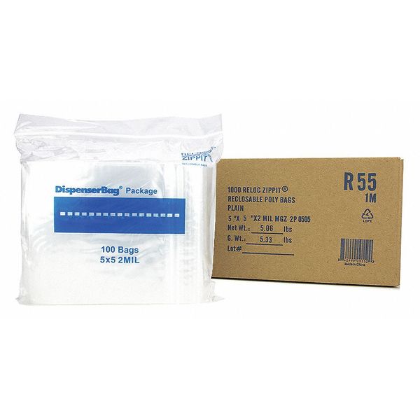 Reclosable Poly Bag 2-MIL, 5