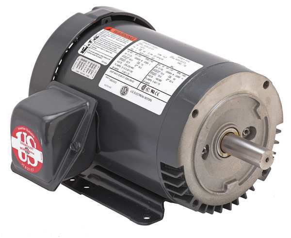 3-Phase General Purpose Motor, 3 HP, 213TC Frame, 208-230/460V AC Voltage, 1,200 Nameplate RPM