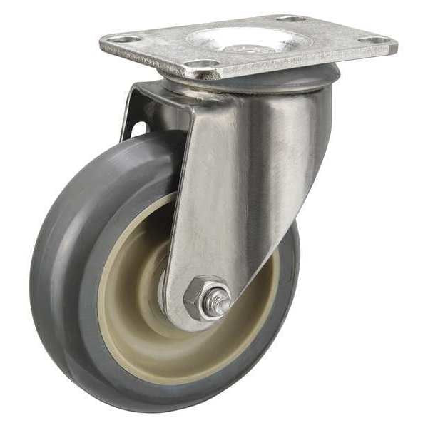 Swivel Plate Caster, 350 lb., 90 Shore A
