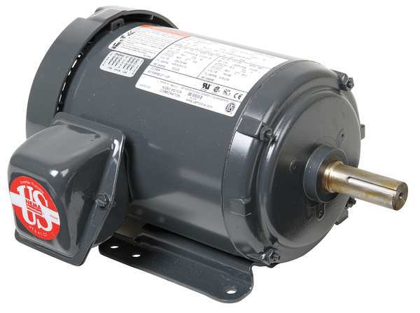 3-Phase General Purpose Motor, 1 HP, 143T Frame, 208-230/460V AC Voltage, 1,800 Nameplate RPM