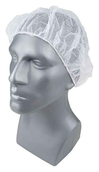 Bouffant Cap, PP, 21 In, White, PK100