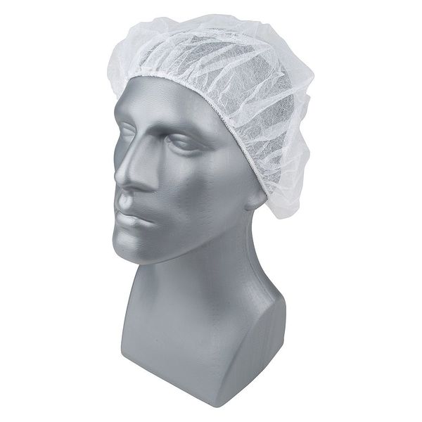 Bouffant Cap, PP, 24 In, White, PK100