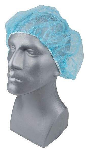 Bouffant Cap, PP, 24 In, Blue, PK1000