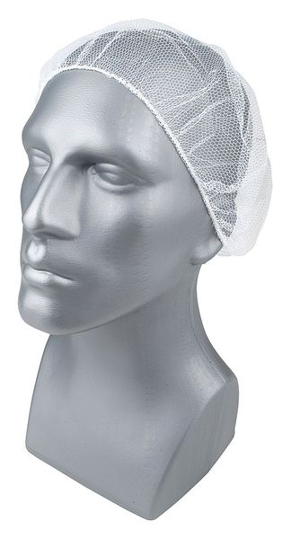 Hairnet, Nylon, 18 In, White, PK1000