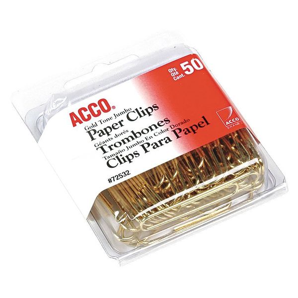 Paper Clip, Gold Tone, Wire, PK50