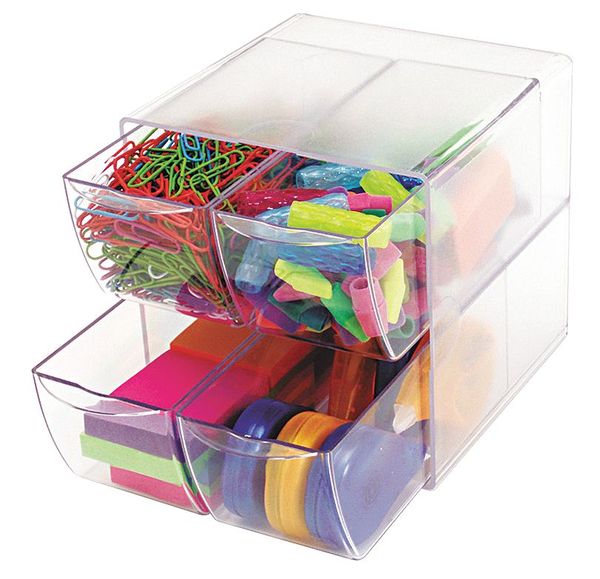 Desktop Organizer, Clear, Plastic