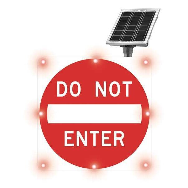 LED Notice Sign, Do Not Enter, White/Red