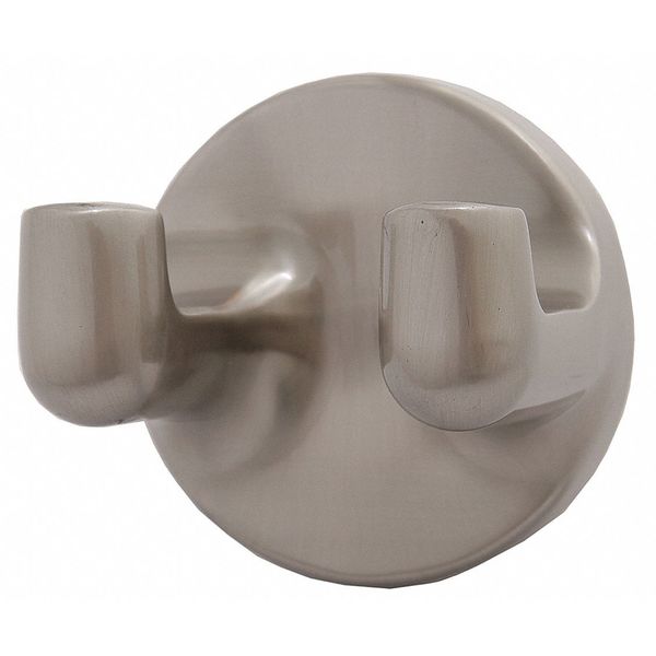 Bathroom Hook, 2 Hook, 2-1/2In D, Satin
