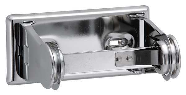 Toilet Paper Holder, Double Post, Silver