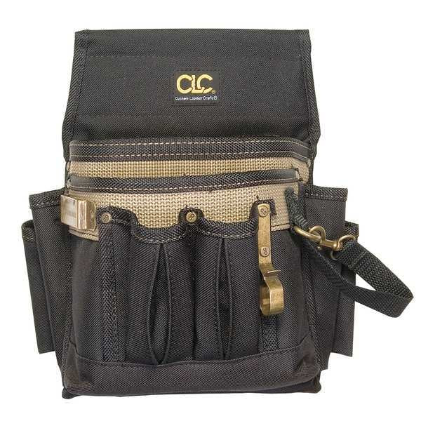 Tool Pouch, Polyester Fabric and Ballistic Binding, 10 Pockets, Black