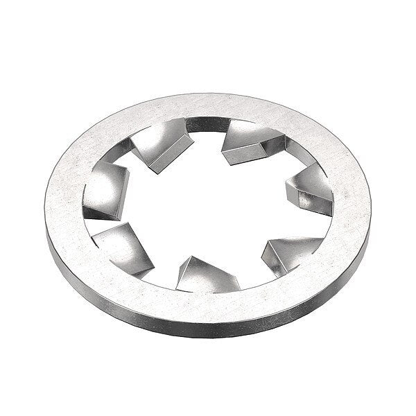 External Tooth Lock Washer, Fits Bolt Size M8 Steel, Zinc Plated Finish, 100 PK
