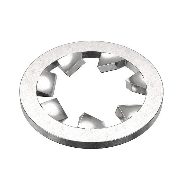 External Tooth Lock Washer, Fits Bolt Size M3 Steel, Zinc Plated Finish, 100 PK