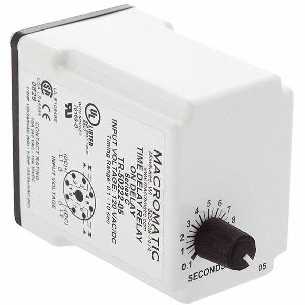 Time Delay Relay, 12VDC, 10A, DPDT, 3 sec.