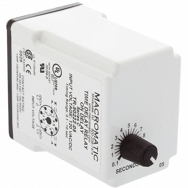 Time Delay Rlay, 24VAC/DC, 10A, DPDT, 3 sec.