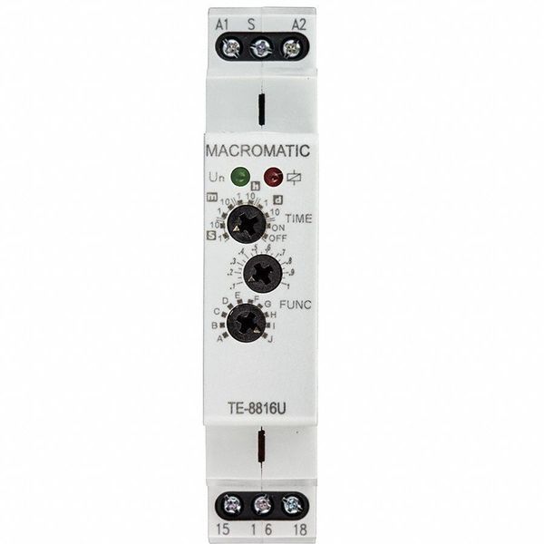 Time Delay Rlay, 12 to 240VAC/DC, 15A, DPDT