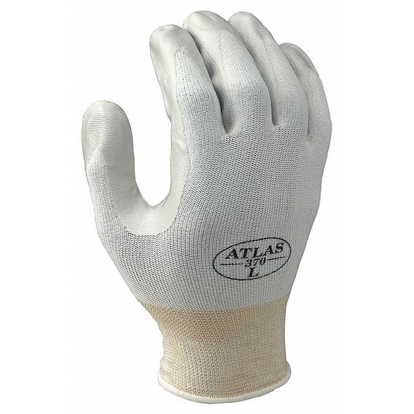Nitrile Coated Gloves, Palm Coverage, White/Gray, Xl, PR