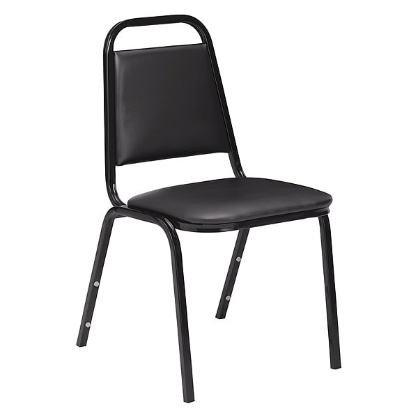 Stacking Chair, 9100 Series, Vinyl Black