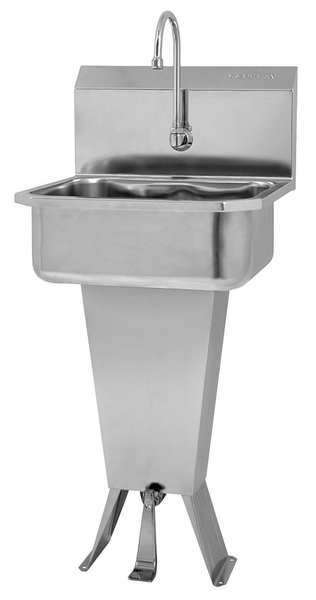 Hand Sink, With Faucet, 19 In. L, 18 In. W