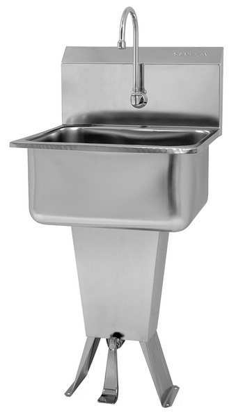 Hand Sink, With Faucet, 21 In. L, 20 In. W