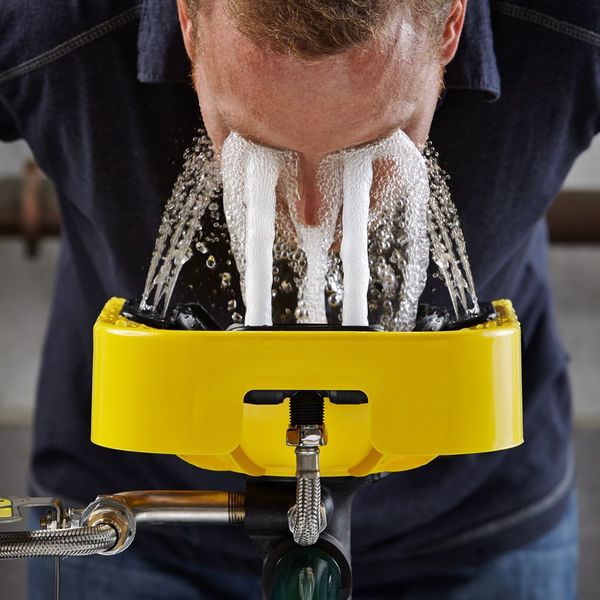 Pedestal Mounted Eye/Face Wash Station Plastic