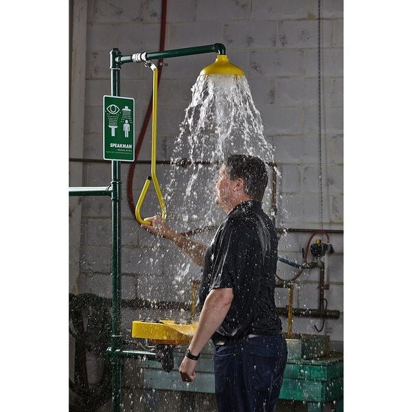 Drench Shower with Face/Eyewash, Green