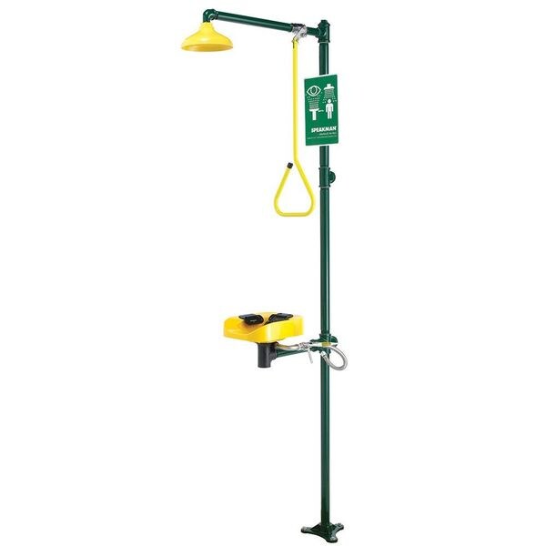 Drench Shower with Face/Eyewash, Green