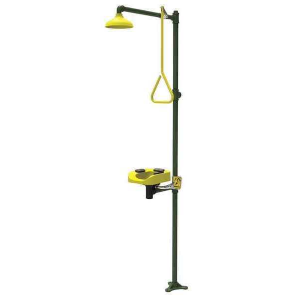 Drench Shower with Face/Eyewash, Green, Height: 93