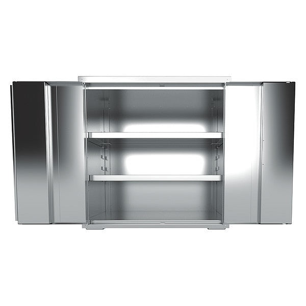 18 ga. 304 Stainless steel Storage Cabinet, 36 in W, 37 in H, Stationary