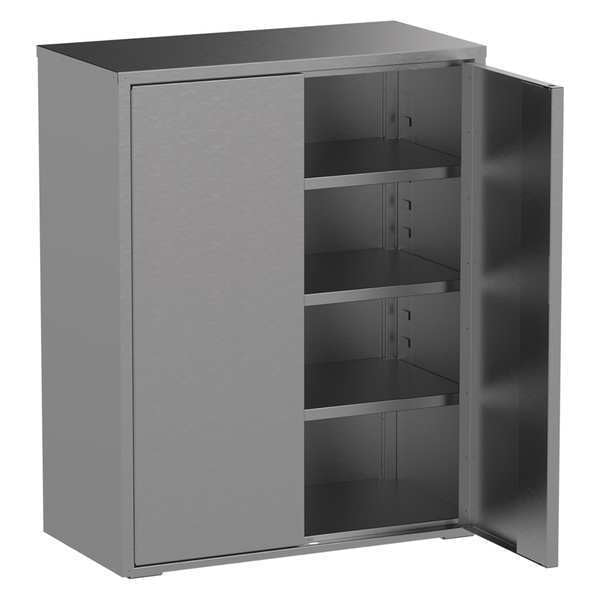 18 ga. 304 Stainless steel Storage Cabinet, 48 in W, 61 in H, Stationary