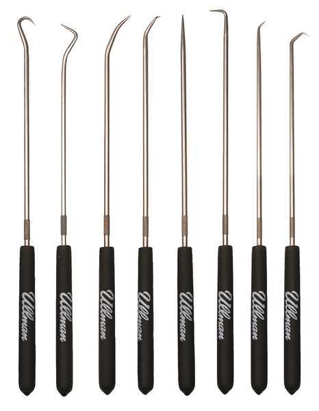 Pick and Hook Set with Steel Shaft and Plastic Grips (8-Pack)