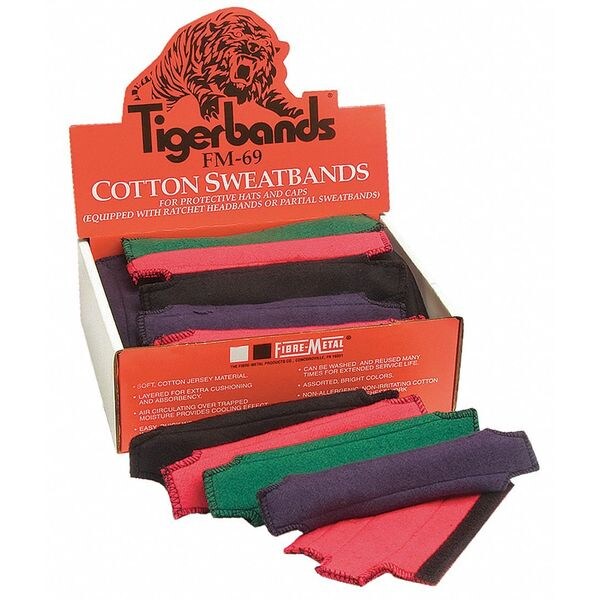 Reusable Sweatband, SuperEight, Soft Cotton Jersey, Attaches To Hard Hat Suspension