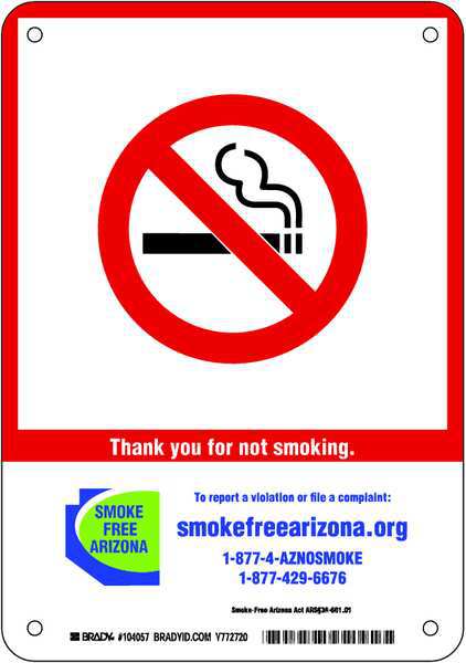 No Smoking Sign, 14 in H, 10