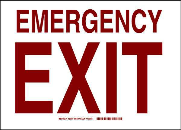 Emergency Exit Sign, Emergency Exit, 10x14
