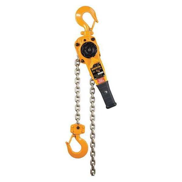 Lever Chain Hoist, 1,500 lb Load Capacity, 10 ft Hoist Lift, 15/16 in Hook Opening