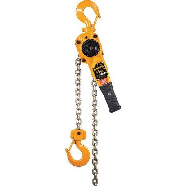 Lever Chain Hoist, 3,000 lb Load Capacity, 10 ft Hoist Lift, 1 1/4 in Hook Opening