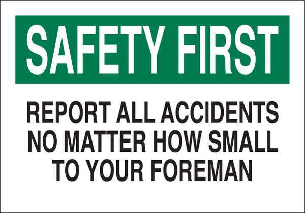 Safety Sign, 10X14, English