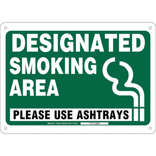 Smoking Area Sign, 14 in H, 10