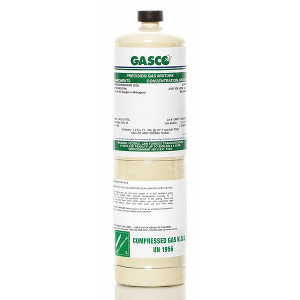 Calibration gas, Air, Hexane, 34 L, CGA 600 Connection, +/-5% Accuracy, 500 psi Max. Pressure
