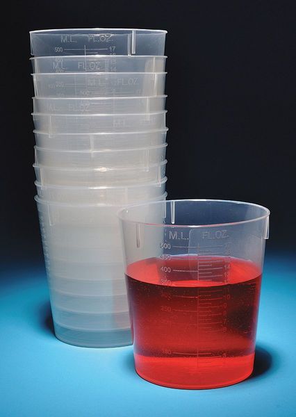Beaker, 120mL, 10mL, Polypropylne, Wht, PK25