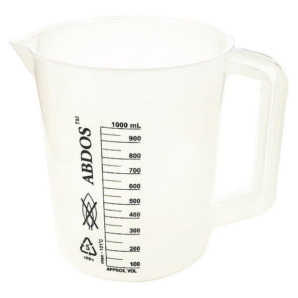 Beaker, 1000mL, 50mL, Polypropylne, Wht, PK4