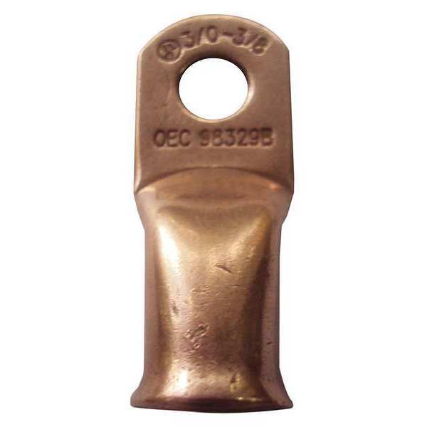 Lug, 2/0 ga., 1/2 In., Copper, PK25