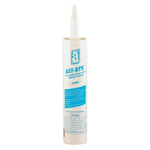 Waterproof RTV Silicone Sealant, 10.3 oz, Clear, Temp Range -75 to 450 Degrees F