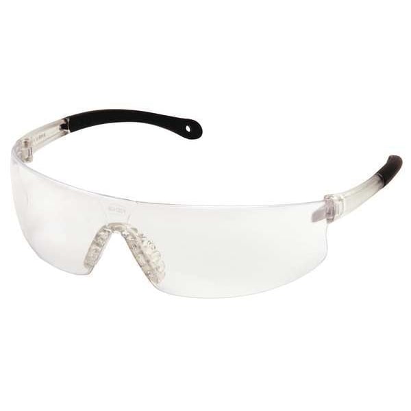 Safety Glasses, Wraparound Clear Polycarbonate Lens, Scratch-Resistant