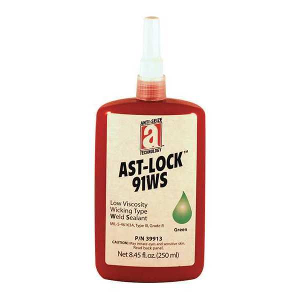Weld Sealant, 91WS Series, Green, Liquid, Low Viscosity, High-Temperature Resistant, 250 mL Bottle