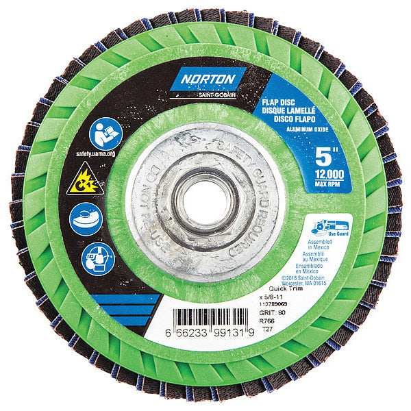 Flap Disc, 5 In x 80 Grit, 5/8-11