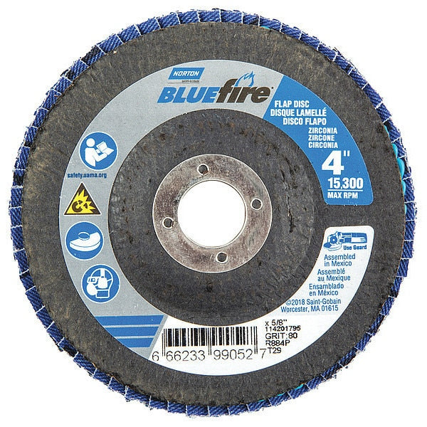 Flap Disc, 4 In x 80 Grit, 5/8